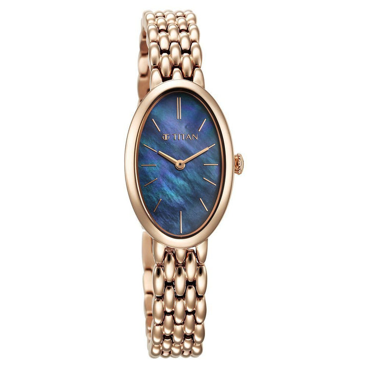Titan Aura Quartz Analog Mother Of Pearl Dial Stainless Steel Strap Watch for Women - The Watch Factory ®