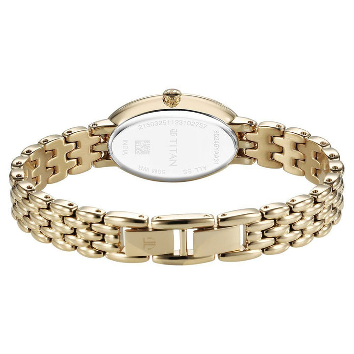 Titan Aura Quartz Analog Mother Of Pearl Dial Stainless Steel Strap Watch for Women - The Watch Factory ®