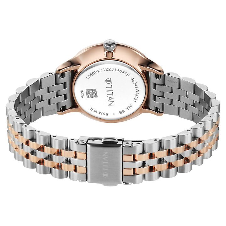 Titan Purple Prestige 95247KM02 Brown Dial Women&