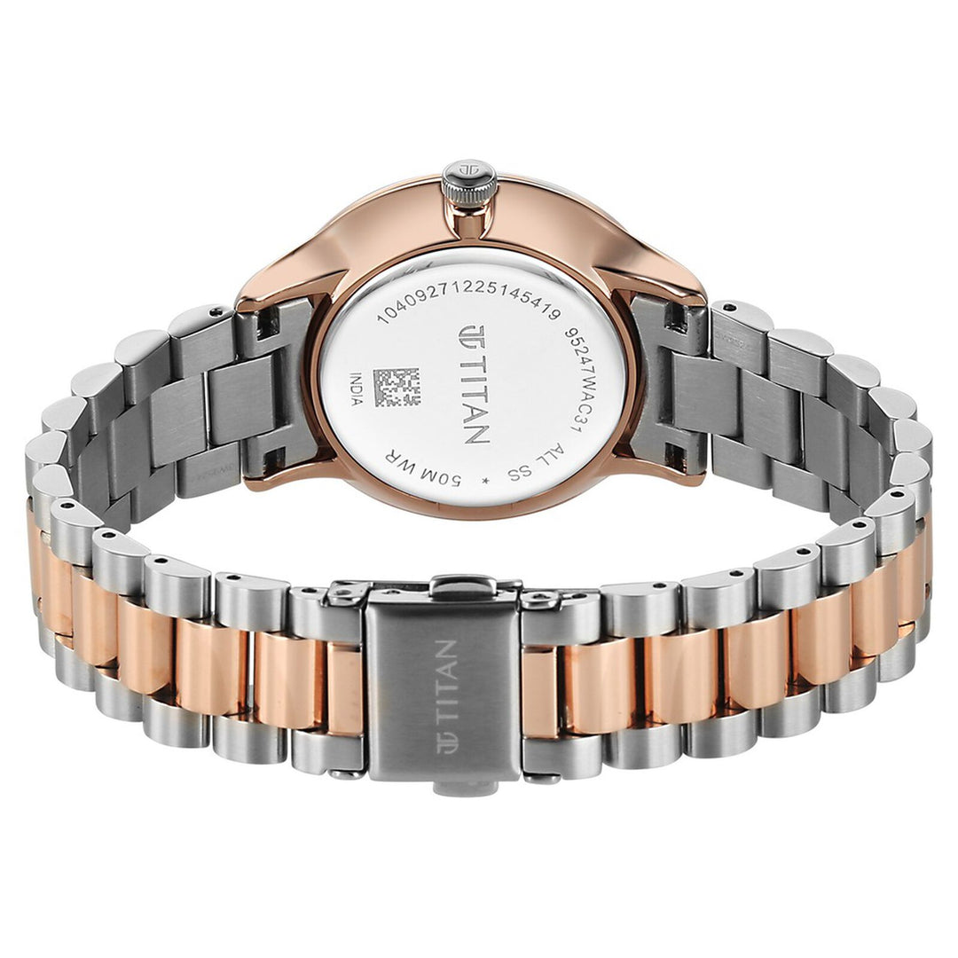 Titan Purple Prestige 95247KM03 White Dial Women&