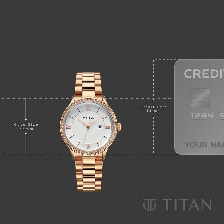 Titan Purple Prestige 95247WM02 White Dial Women&