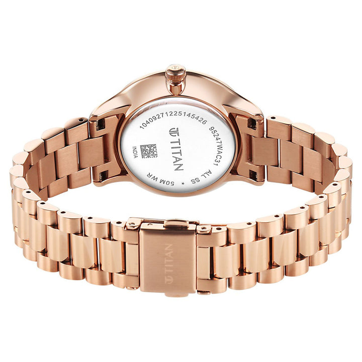 Titan Purple Prestige 95247WM02 White Dial Women&