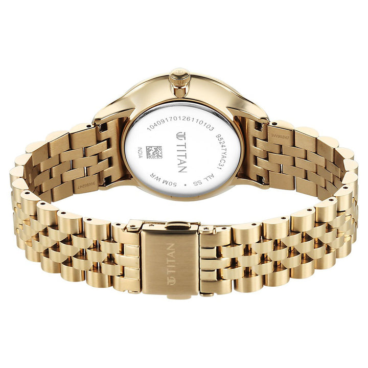 Titan Purple Prestige 95247YM01 Green Dial Women&