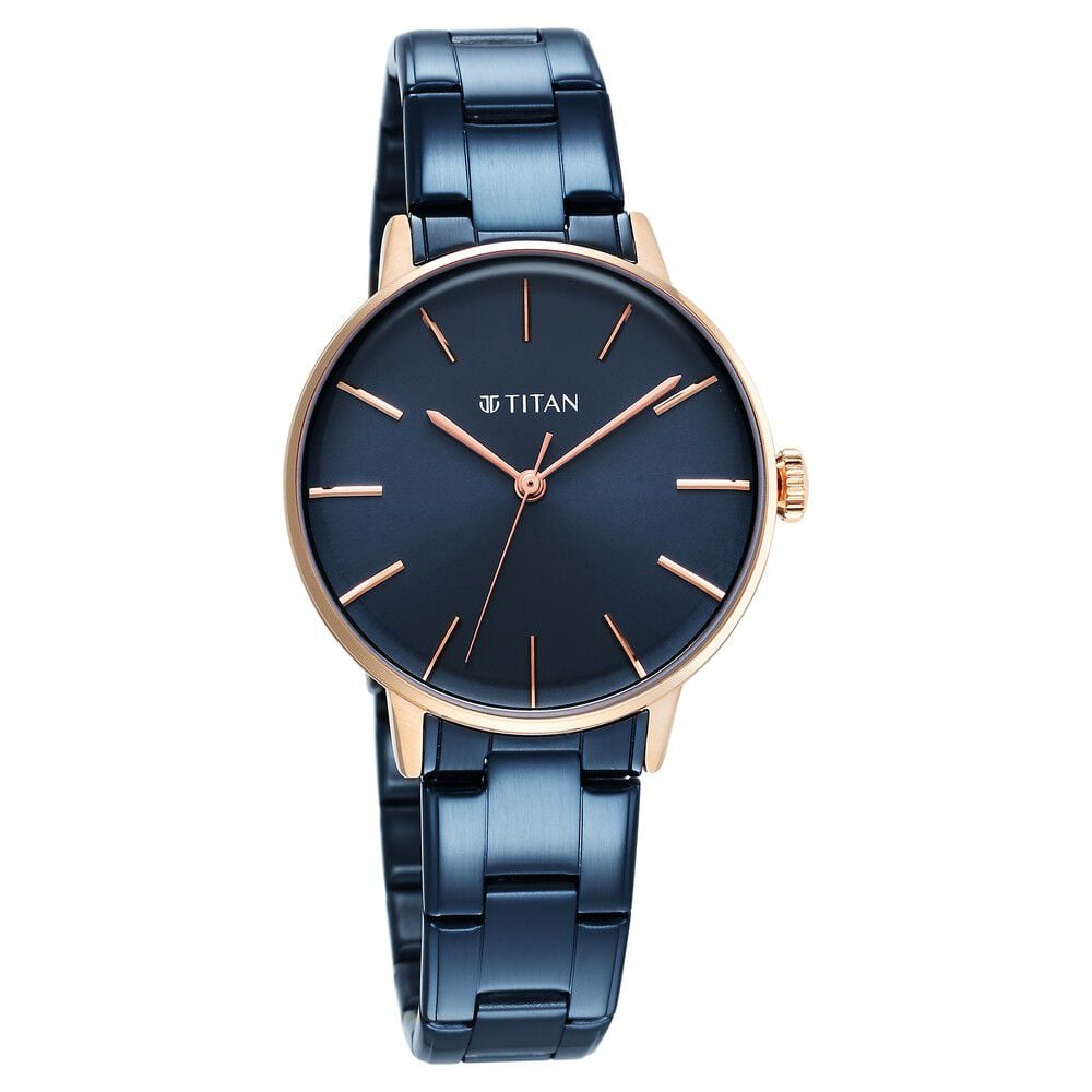 Titan TGIF Quartz Analog Blue Dial Blue Stainless Steel Strap Watch for Women - The Watch Factory ®
