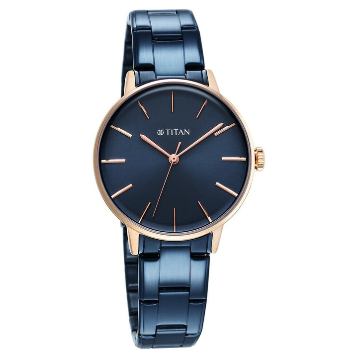 Titan TGIF Quartz Analog Blue Dial Blue Stainless Steel Strap Watch for Women - The Watch Factory ®