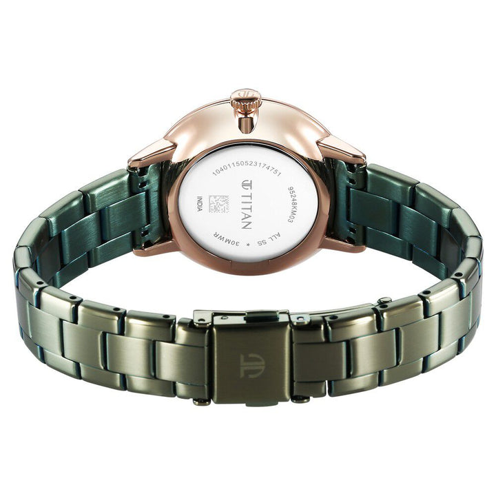 Titan TGIF Quartz Analog Green Dial Green Stainless Steel Strap Watch for Women - The Watch Factory ®