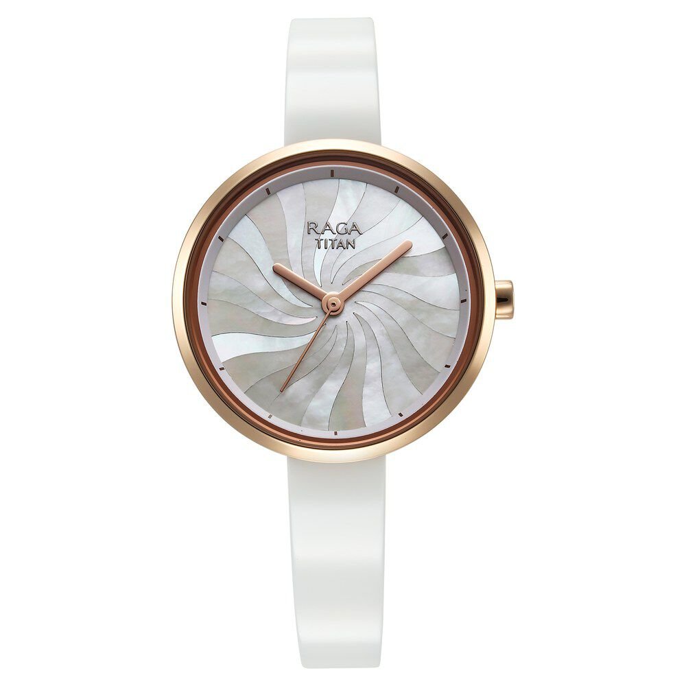 Titan Raga Memoirs Quartz Analog Mother Of Pearl Dial With White Ceramic Strap Watch For Women - The Watch Factory ®