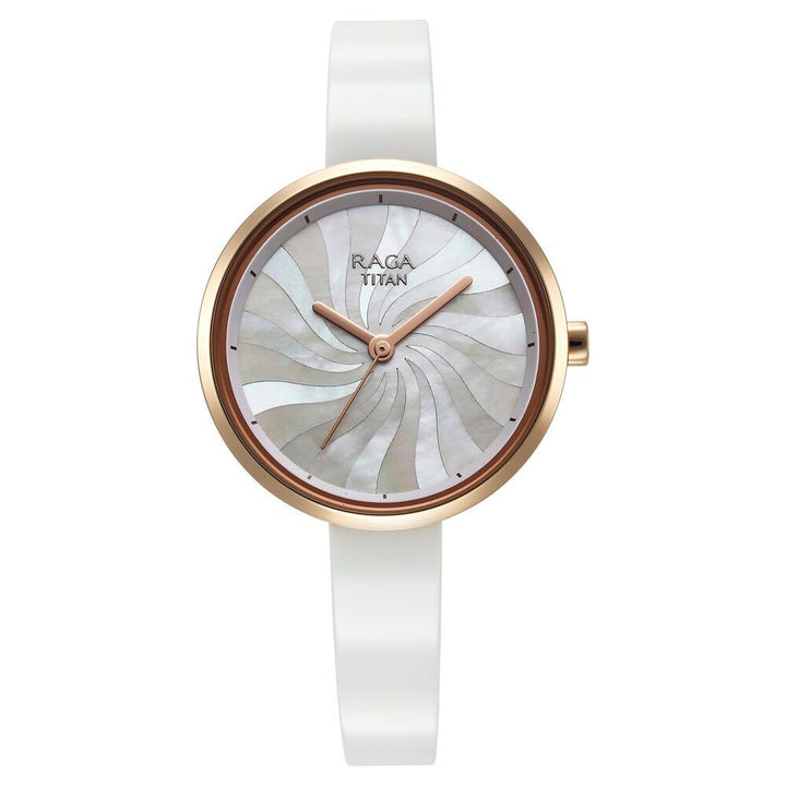 Titan Raga Memoirs Quartz Analog Mother Of Pearl Dial With White Ceramic Strap Watch For Women - The Watch Factory ®