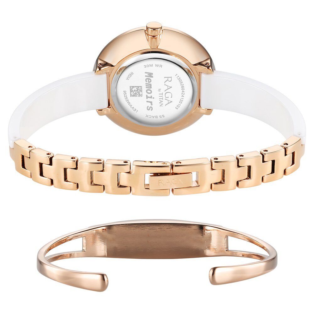 Titan Raga Memoirs Quartz Analog Mother Of Pearl Dial With White Ceramic Strap Watch For Women - The Watch Factory ®