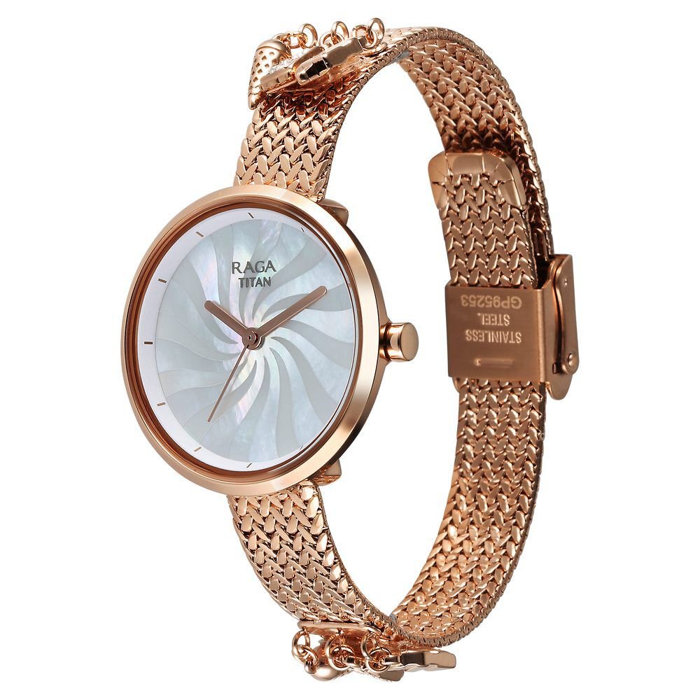 Titan Raga Memoirs Quartz Analog Mother Of Pearl Dial With Rose Gold Metal Strap Watch For Women - The Watch Factory ®