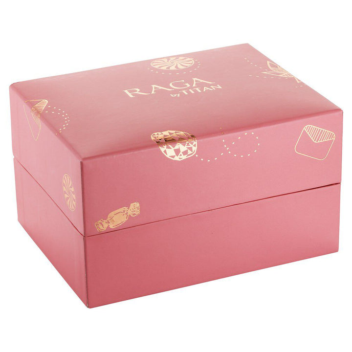 Titan Raga Memoirs Quartz Analog Mother Of Pearl Dial With Rose Gold Metal Strap Watch For Women 95253WM01F