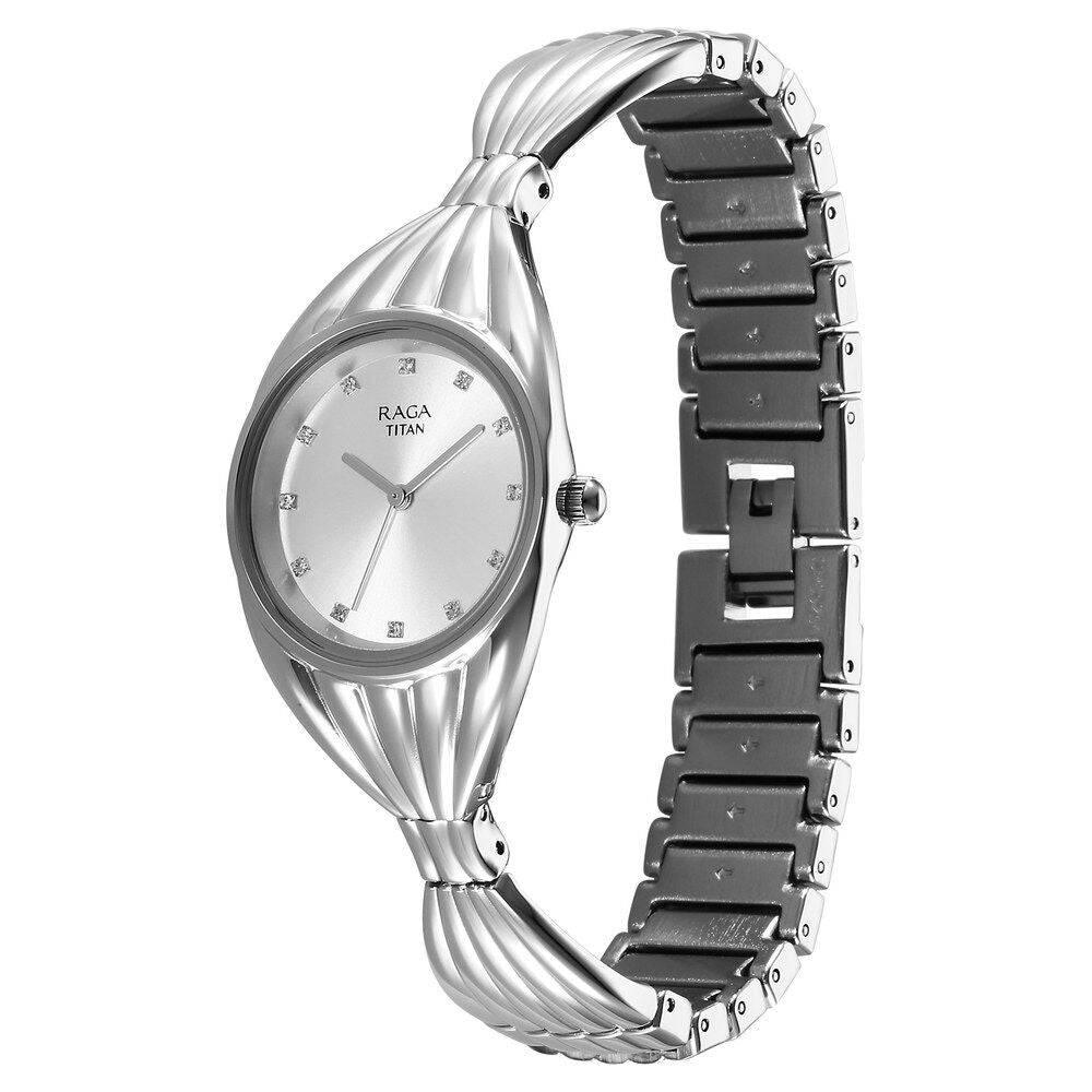 Titan Raga Memoirs Quartz Analog Silver Dial With Silver Metal Strap Watch For Women - The Watch Factory ®