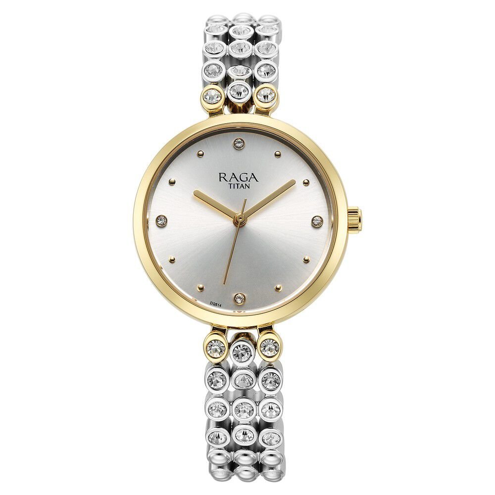Titan Raga Showstopper Quartz Analog Silver Dial Metal Strap Watch for Women - The Watch Factory ®
