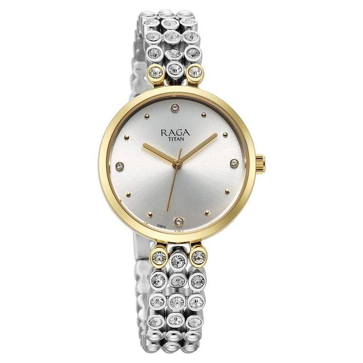 Titan Raga Showstopper Quartz Analog Silver Dial Metal Strap Watch for Women - The Watch Factory ®