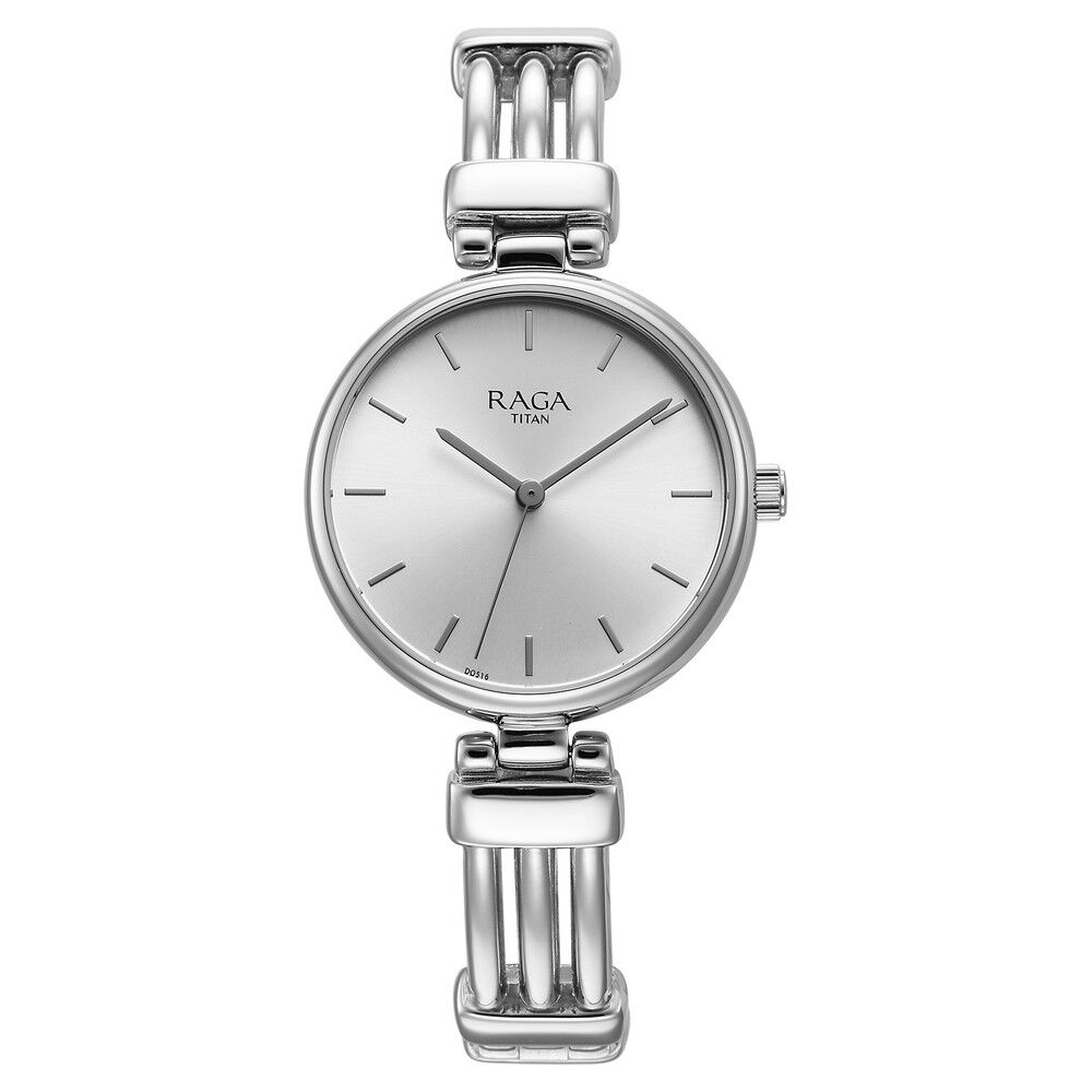 Titan Raga Showstopper Quartz Analog Silver Dial Metal Strap Watch for Women - The Watch Factory ®