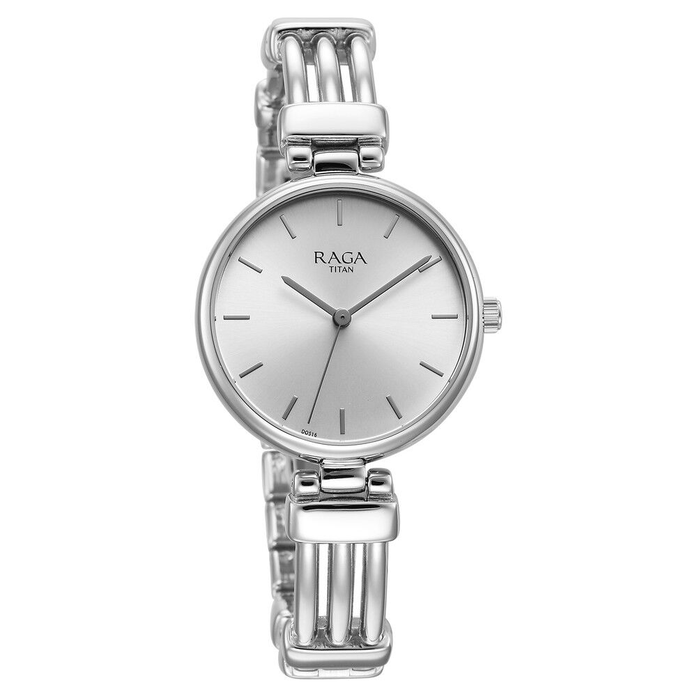 Titan Raga Showstopper Quartz Analog Silver Dial Metal Strap Watch for Women - The Watch Factory ®