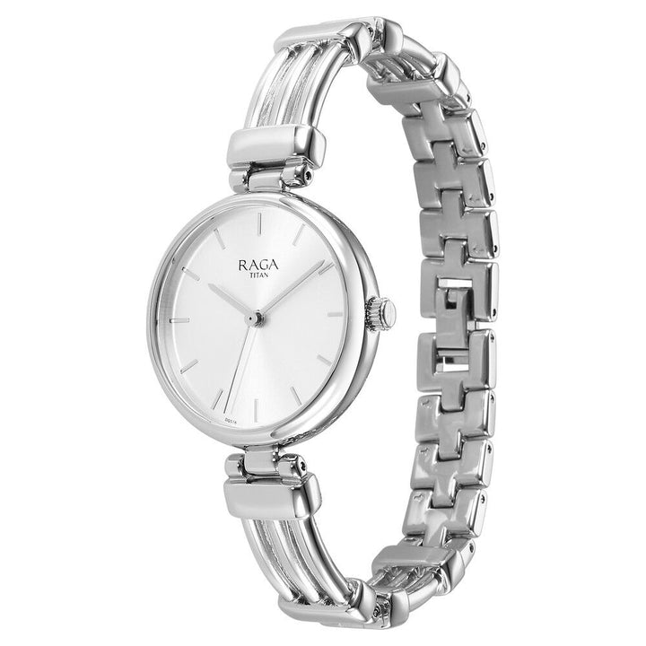 Titan Raga Showstopper Quartz Analog Silver Dial Metal Strap Watch for Women - The Watch Factory ®