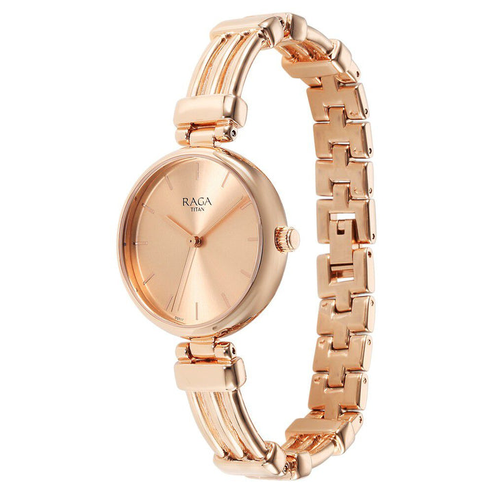 Titan Raga Showstopper Quartz Analog Rose Gold Dial Metal Strap Watch for Women - The Watch Factory ®