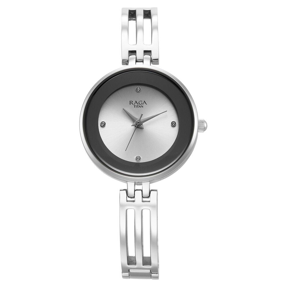 Titan Raga Showstopper Quartz Analog Silver Dial Metal Strap Watch for Women - The Watch Factory ®