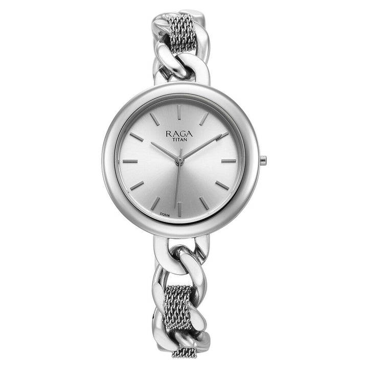 Titan Raga Showstopper Quartz Analog Silver Dial Metal Strap Watch for Women - The Watch Factory ®