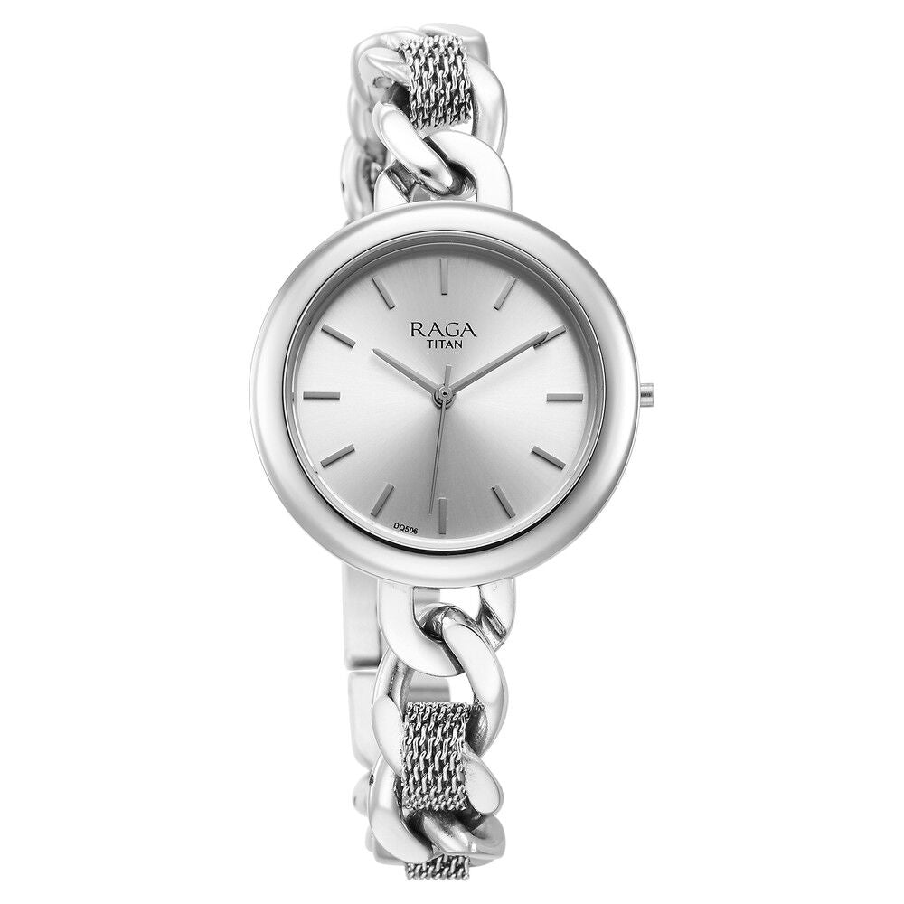 Titan Raga Showstopper Quartz Analog Silver Dial Metal Strap Watch for Women - The Watch Factory ®
