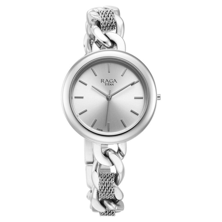 Titan Raga Showstopper Quartz Analog Silver Dial Metal Strap Watch for Women - The Watch Factory ®