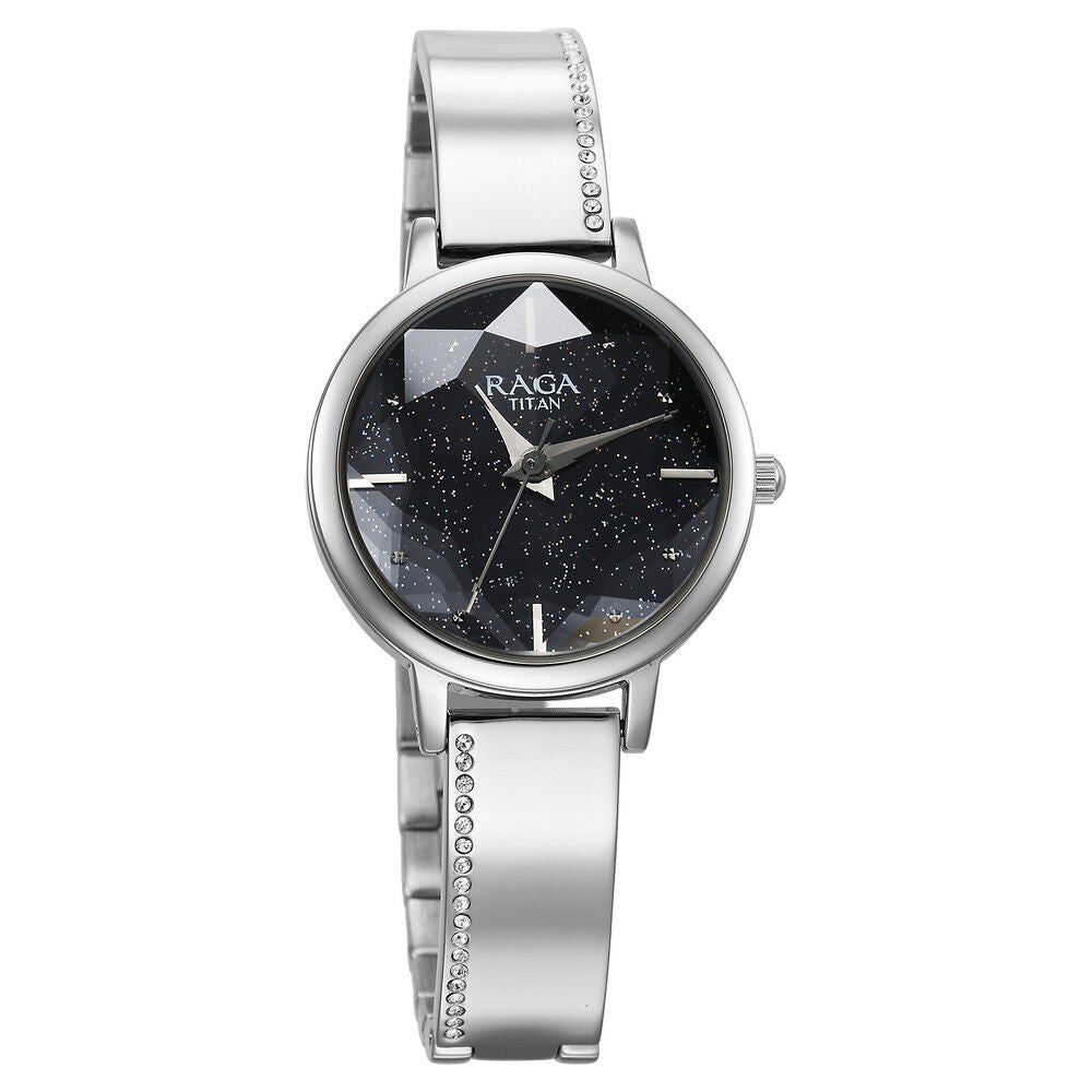 Titan Raga Showstopper Quartz Analog Blue Dial Silver Metal Strap Watch For Women - The Watch Factory ®