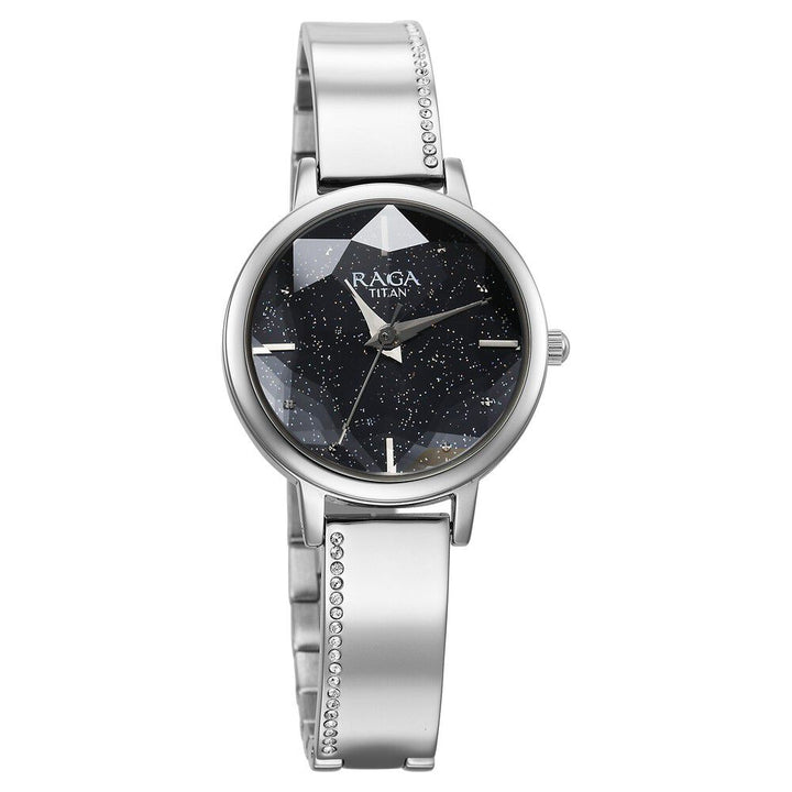 Titan Raga Showstopper Quartz Analog Blue Dial Silver Metal Strap Watch For Women - The Watch Factory ®
