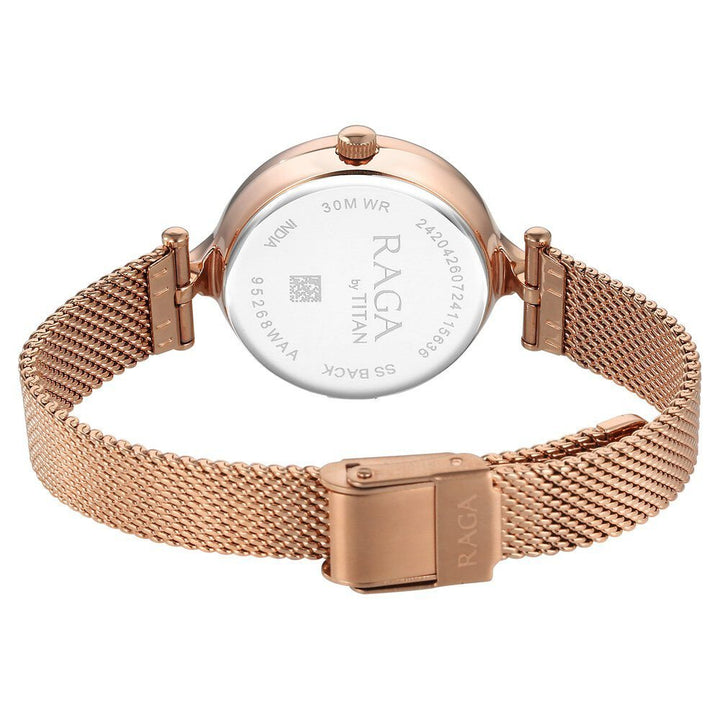 Titan Raga Showstopper Quartz Analog Rose Gold Dial Metal Strap Watch For Women - The Watch Factory ®