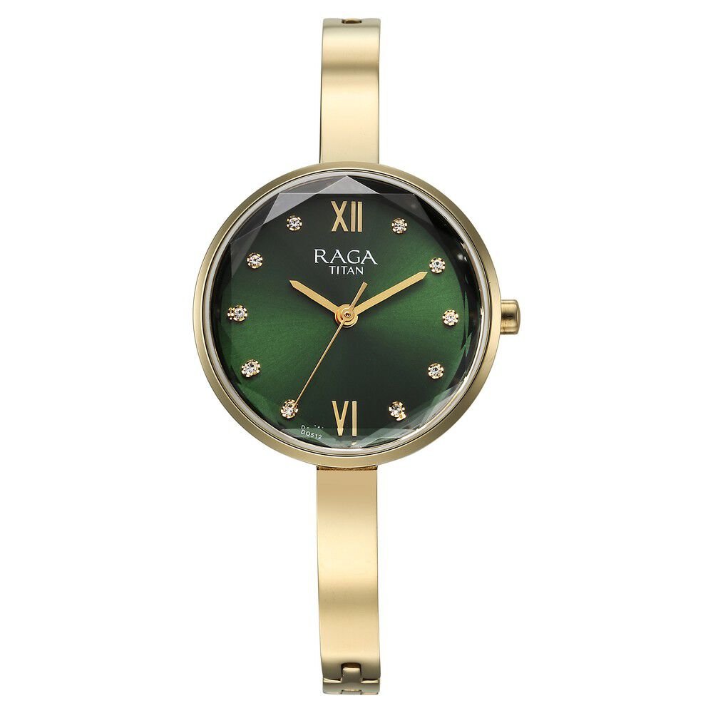 Titan Raga Showstopper Quartz Analog Green Dial Metal Strap Watch for Women - The Watch Factory ®