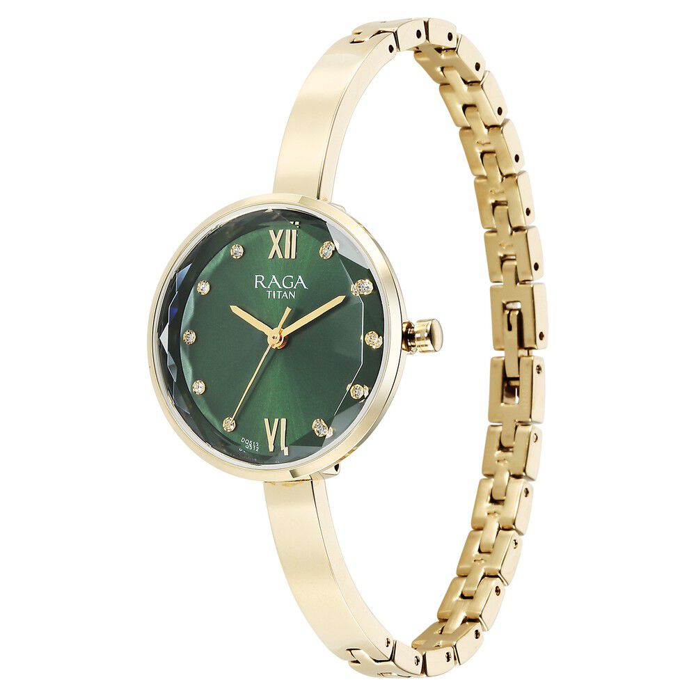 Titan Raga Showstopper Quartz Analog Green Dial Metal Strap Watch for Women - The Watch Factory ®