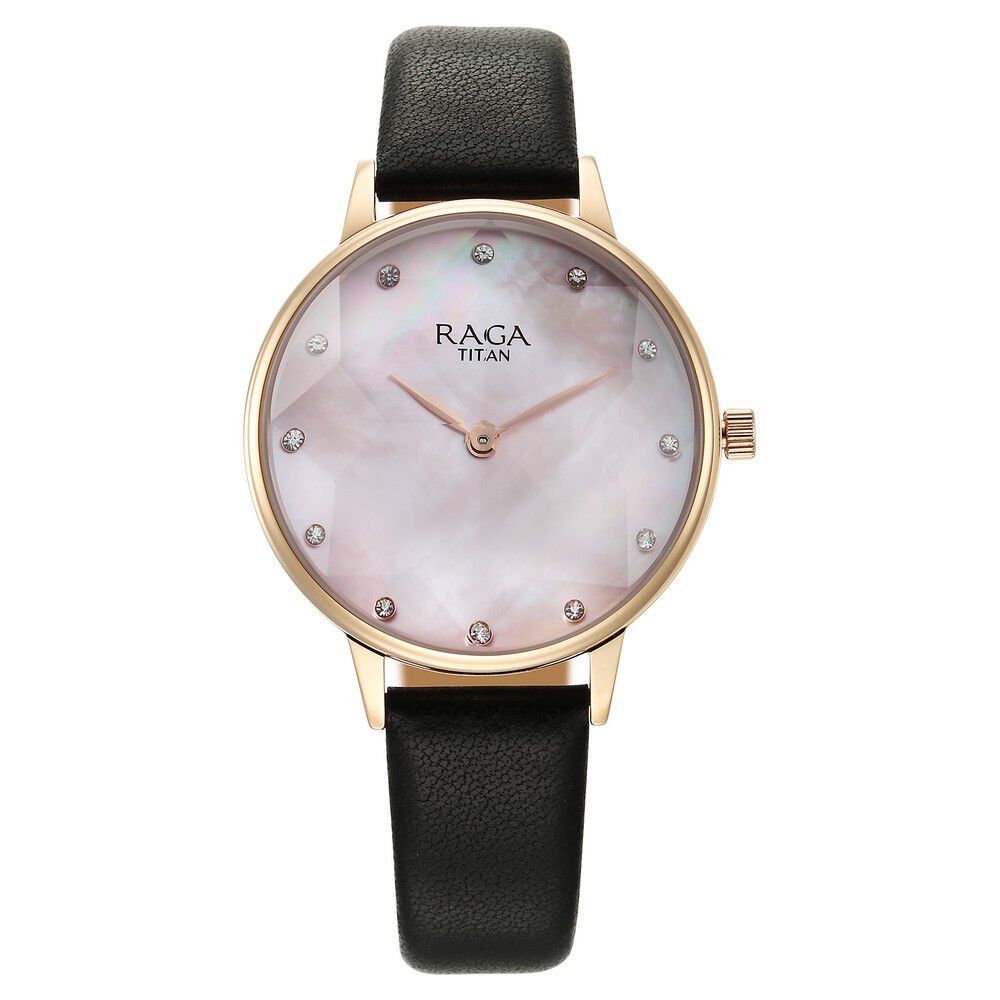 Titan Raga Showstopper Quartz Analog Mother Of Pearl Dial Leather Strap Watch for Women - The Watch Factory ®