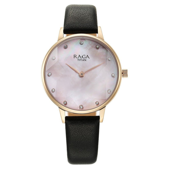 Titan Raga Showstopper Quartz Analog Mother Of Pearl Dial Leather Strap Watch for Women - The Watch Factory ®