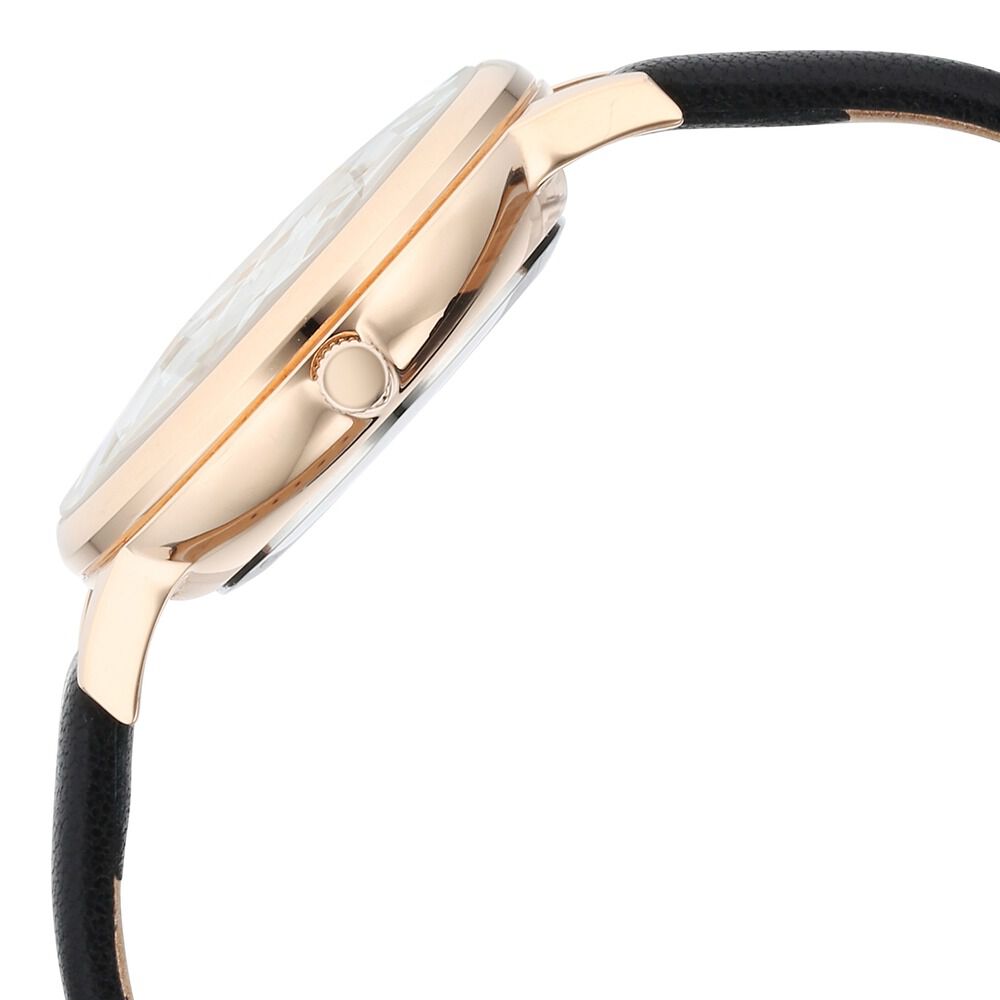 Titan Raga Showstopper Quartz Analog Mother Of Pearl Round Dial Black Leather Strap Watch For Women - The Watch Factory ®