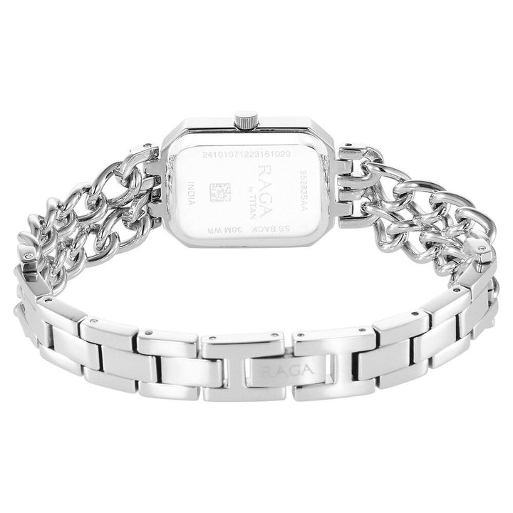 Titan Raga Showstopper Quartz Analog Silver Dial Silver Metal Strap Rectangular Shaped Watch For Women - The Watch Factory ®