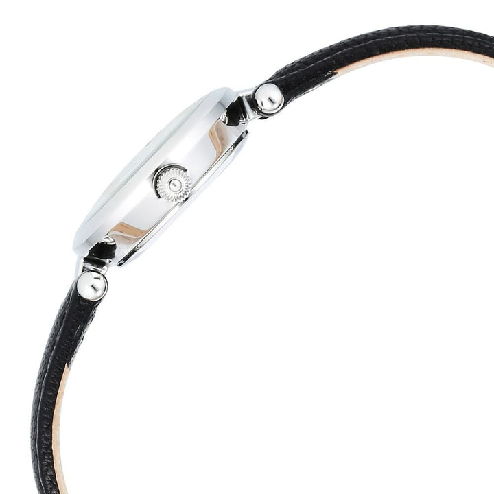 Titan Raga Silver Quartz Analog Mother Of Pearl Dial Sterling Silver Case With Black Color Leather Strap Watch For Women - The Watch Factory ®