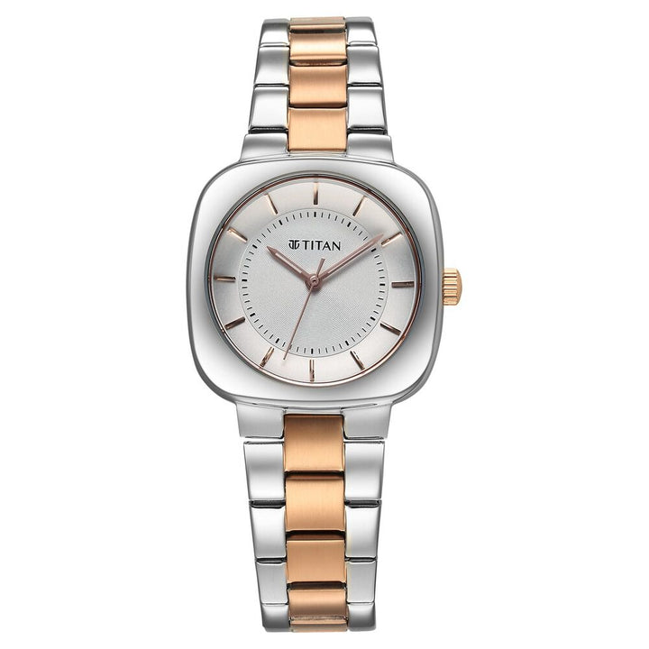 Titan Horizon Quartz Analog Silver Dial Stainless Steel Strap Watch For Women 95296KM01