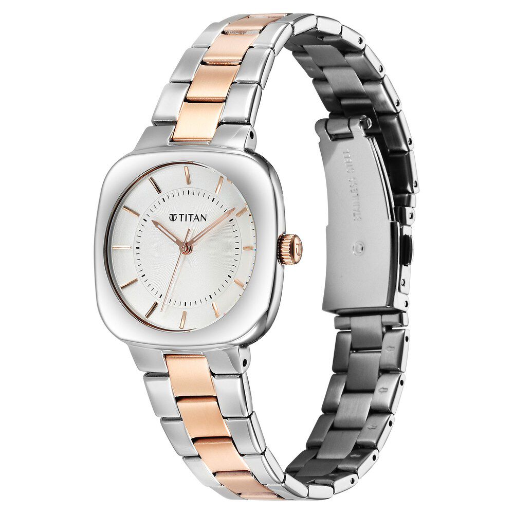 Titan Horizon Quartz Analog Silver Dial Stainless Steel Strap Watch For Women 95296KM01