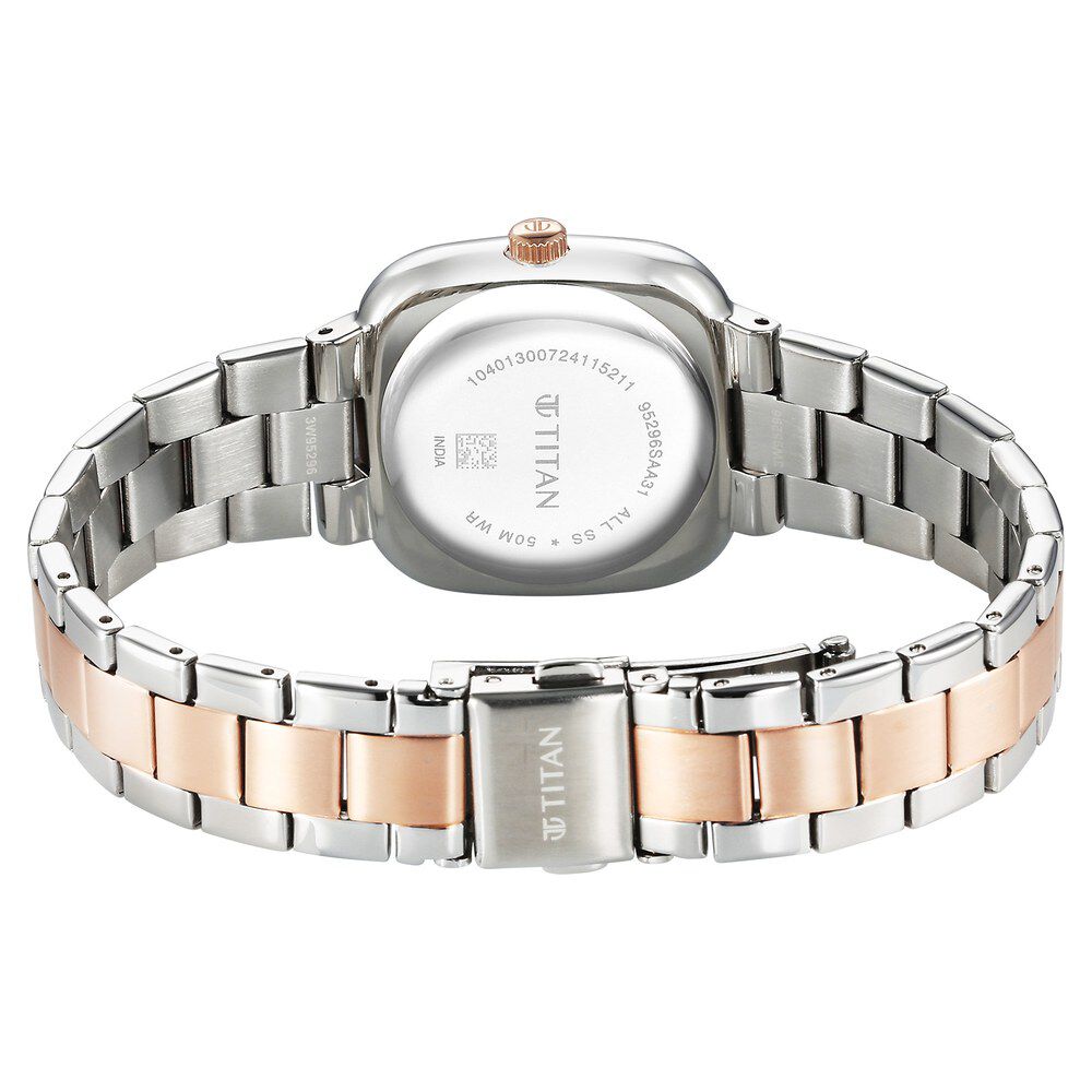 Titan Horizon Quartz Analog Silver Dial Stainless Steel Strap Watch For Women 95296KM01