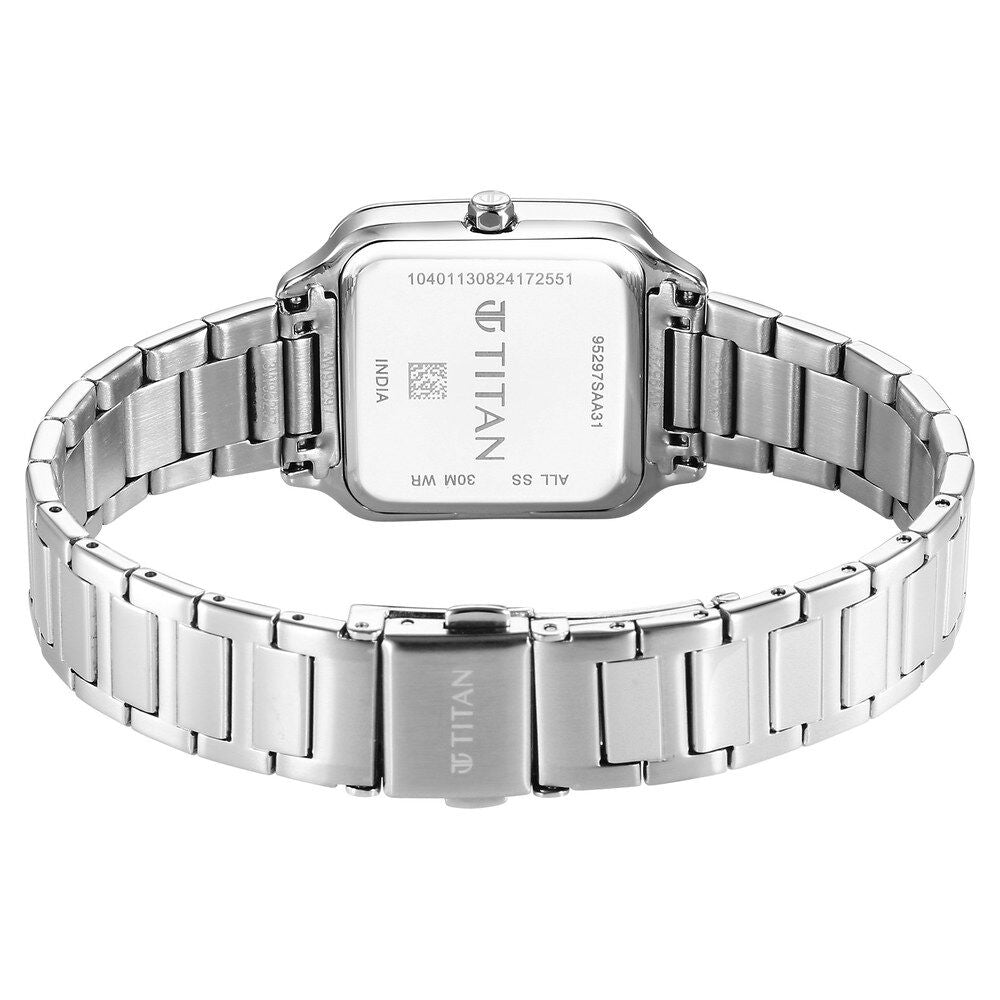 Titan Horizon Quartz Analog Pink Dial Stainless Steel Strap Watch For Women 95297SM01