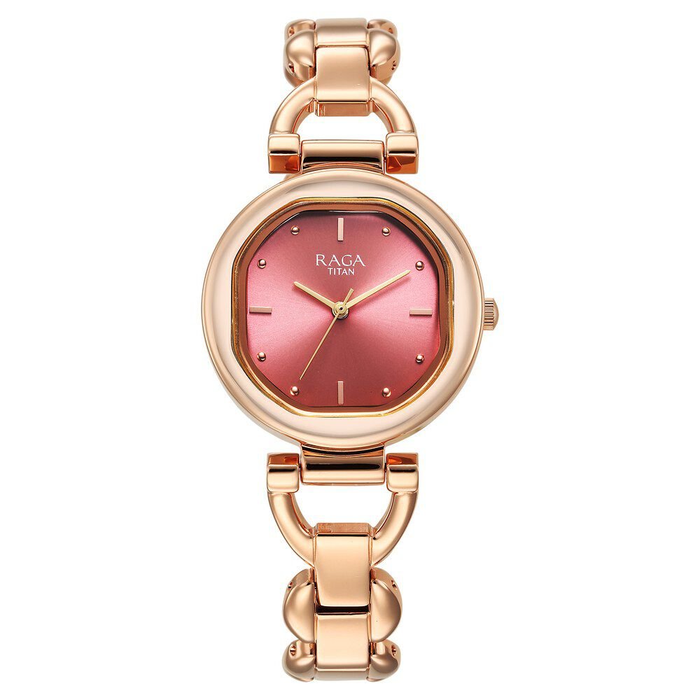 Titan Raga Showstopper Quartz Analog Pink Dial Metal Strap Watch For Women - The Watch Factory ®