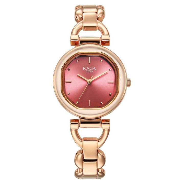 Titan Raga Showstopper Quartz Analog Pink Dial Metal Strap Watch For Women - The Watch Factory ®