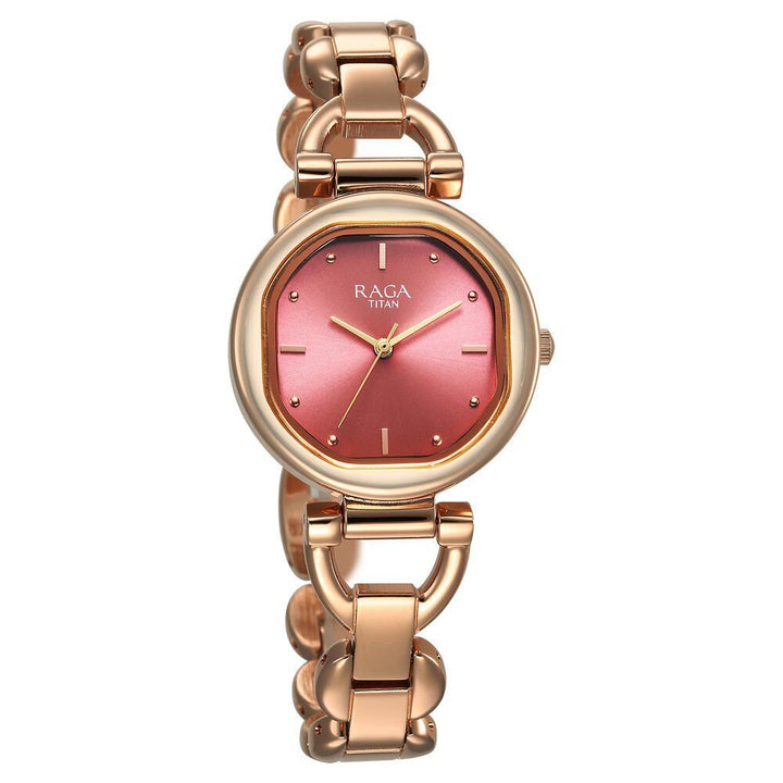 Titan Raga Showstopper Quartz Analog Pink Dial Metal Strap Watch For Women - The Watch Factory ®