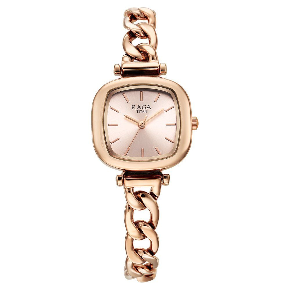 Titan Raga Showstopper Quartz Analog Rose Gold Dial Metal Strap Watch For Women - The Watch Factory ®
