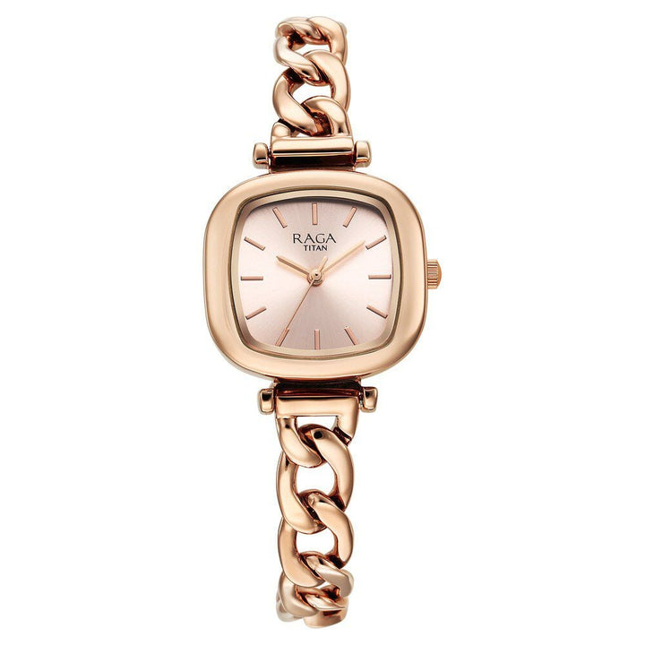 Titan Raga Showstopper Quartz Analog Rose Gold Dial Metal Strap Watch For Women - The Watch Factory ®