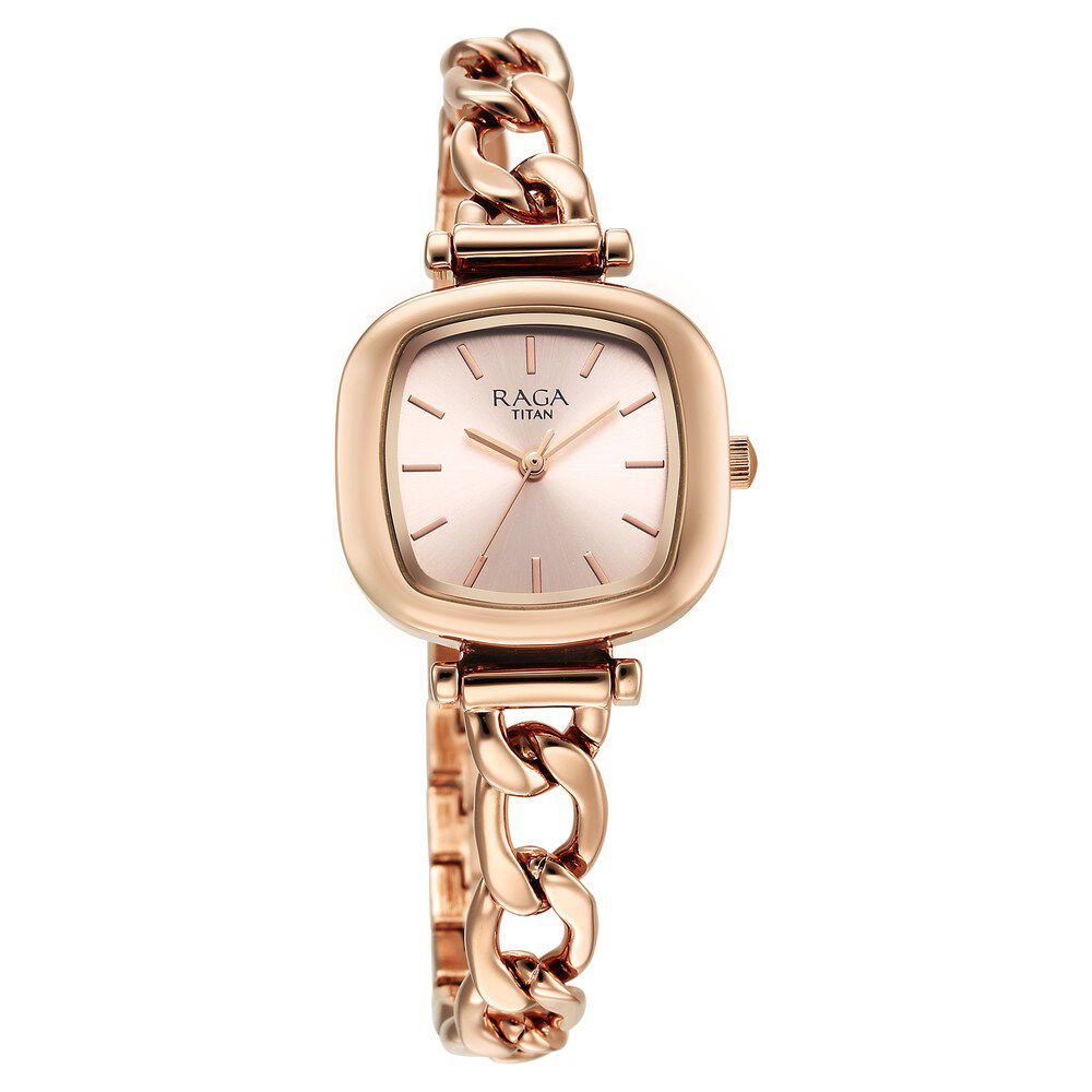Titan Raga Showstopper Quartz Analog Rose Gold Dial Metal Strap Watch For Women - The Watch Factory ®