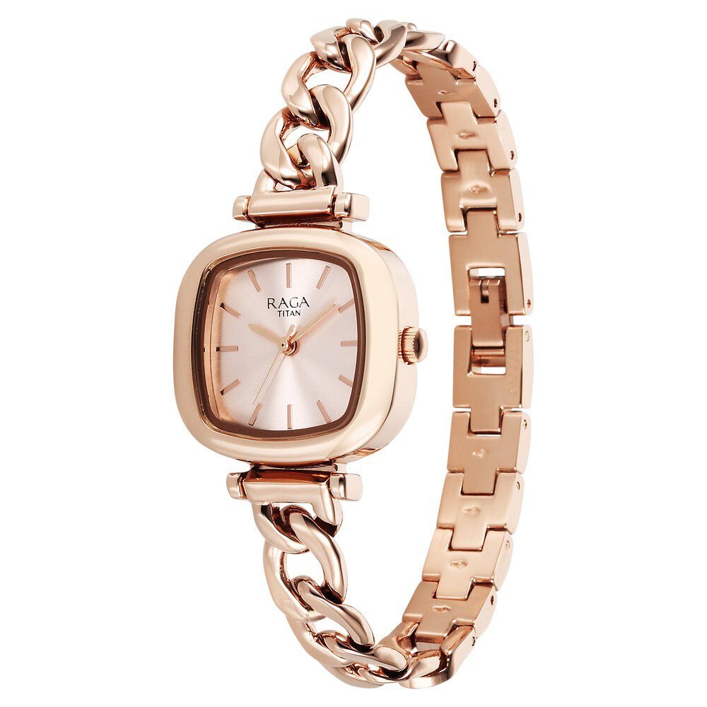 Titan Raga Showstopper Quartz Analog Rose Gold Dial Metal Strap Watch For Women - The Watch Factory ®