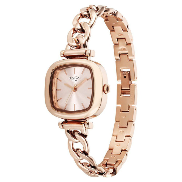 Titan Raga Showstopper Quartz Analog Rose Gold Dial Metal Strap Watch For Women - The Watch Factory ®