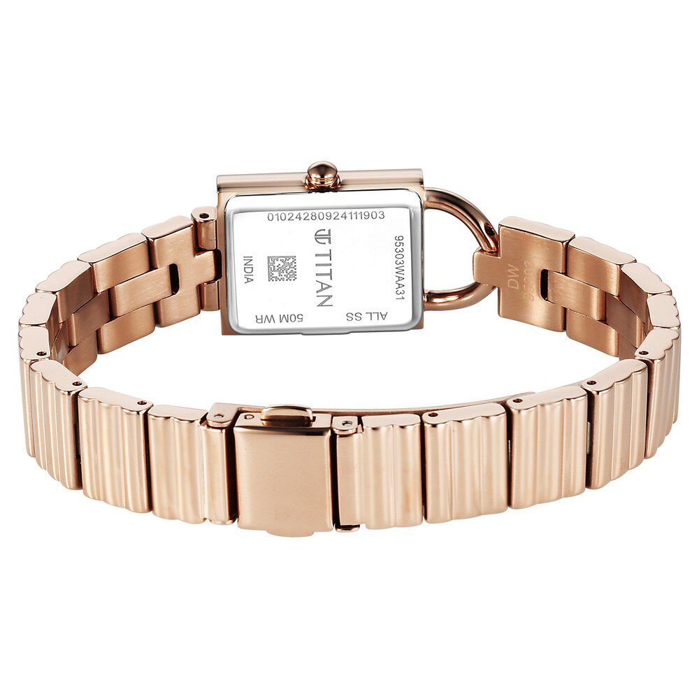 Titan Metro Quartz Analog Green Dial Stainless Steel Strap Watch For Women - The Watch Factory ®