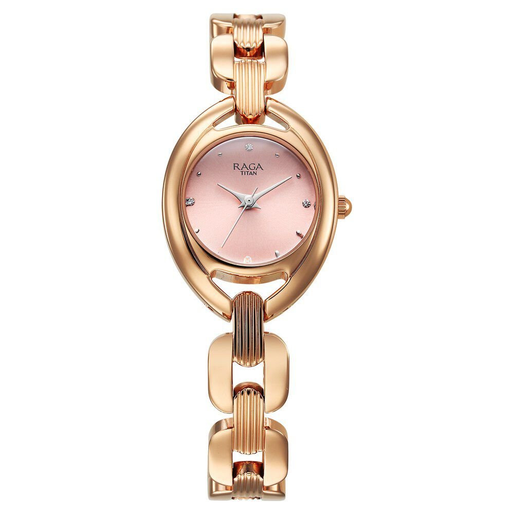 Titan Raga Showstopper Quartz Analog Pink Dial Metal Strap Watch For Women - The Watch Factory ®
